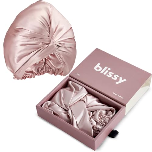 BLISSY Silk Bonnet For Sleeping For Long And Curly Hair - 100% Pure Mulberry Silk 22 Momme 6a High-grade Fibers