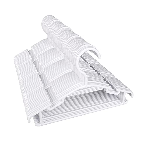 Image of GoodtoU Kids Hangers 100 Pack Baby Hangers for Closet Toddler Hangers Plastic White Childrens Hangers Small Hangers 10.24inch (0-24 Months)