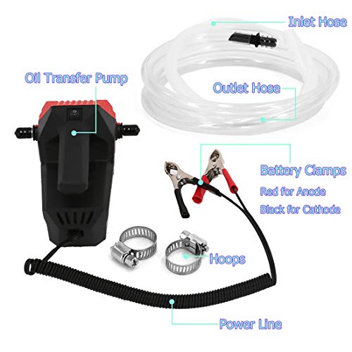 UTSAUTO 12V 60W Oil Change Pump Extractor DC Oil Diesel Extractor Oil Quick Extract Transfer Pump Scavenge Suction Kit for Car Boat Tubes Truck RV ATV and Other Vehicles