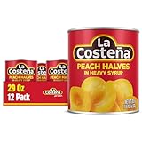 La Costeña Canned Peaches in Heavy Syrup - Canned Peach Halves for Fruit Salad, Pie Filling, Cobbler, Preserves & Cut Fruit Cups - Bulk Pantry Food - 29 oz, 12 Pack