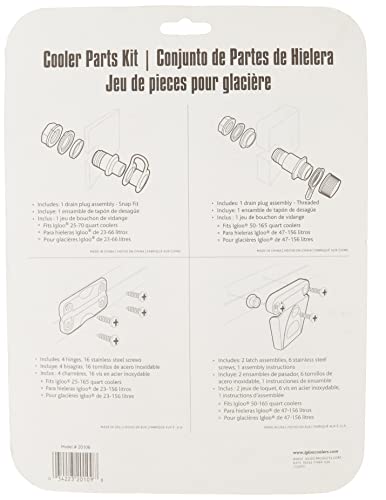 Igloo Parts Kit for Ice Chests, White, 8.5" x 2" x 9" - image 2