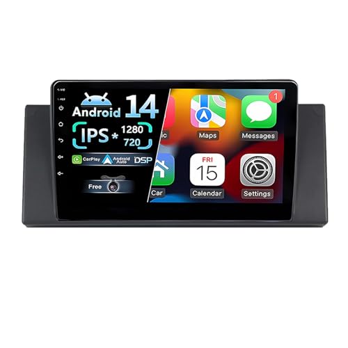 Carplay Inalámbrico Radio Coche Android 14 para BMW E53 con GPS y Pantalla Táctil de 9" 1