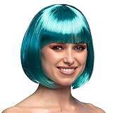 Boland - Perruque cabaret, mi-longue, bob avec franges, cheveux synthétiques, coiffure, f...