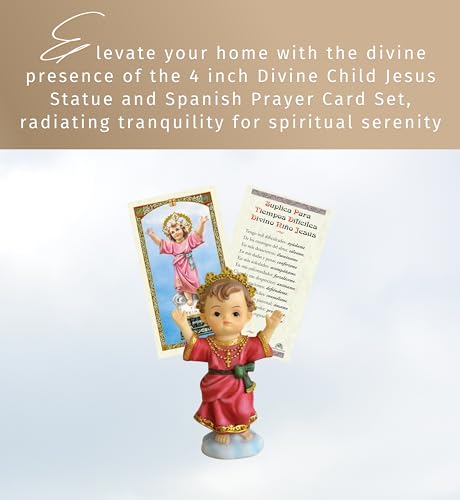 Estatua Divino Niño Jesús 4 pulgadas con Tarjeta Española miniatura 2