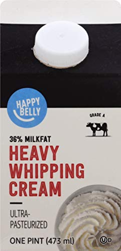 Amazon Brand - Happy Belly Heavy Whipping Cream, Ultra-Pasteurized, Kosher, Pint, 16 Fl Oz #TOP1