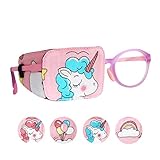 Astropic 1Pc Cotton and Silk Eye Patch for Kids Girls Boys Eye Patch for Glasses Medical Eye Patch for Children with Lazy Eye Amblyopia Strabismus and After Surgery (Right Eye, Blue Hair Unicorn)