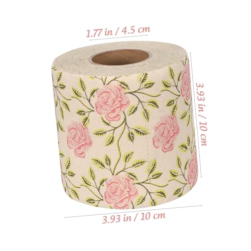 Papel higiénico de bambú suave rollos decorativos con estampado de rosas 3