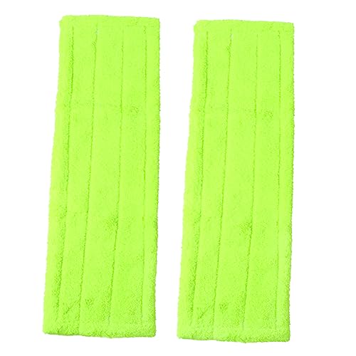 COLLBATH 2pcs Mop Cap Mop Pad Heads Reusable Buckets Flat Cleaning Mop for Floor Pro Alda Absorbent Hardwood Flooring Cleaning Mops Cleaner Hardwood Floor Mat Refill Sweeper Dust Green