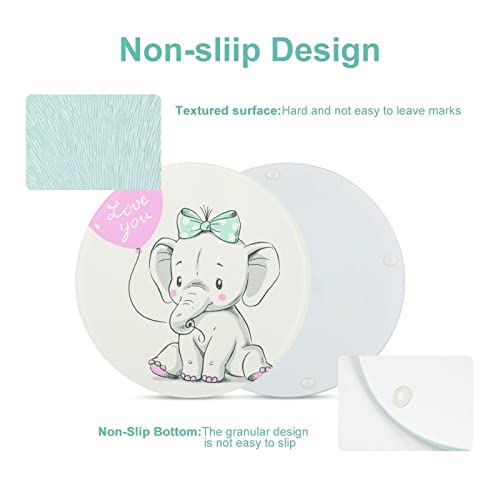 Planche à découper en verre trempé éléphant 20 cm antidérapante
