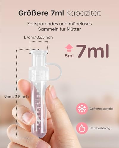 Nuliie Kolostrum-Sammelset 7ml/12pcs, BPA-frei, wiederverwendbar, auslaufsicher Muttermilch Sammler mit Baumwolltuch Tuch, Aufbewahrungsbehälter, Reinigungsbürste - Ready-to-Use für Neugeborene
