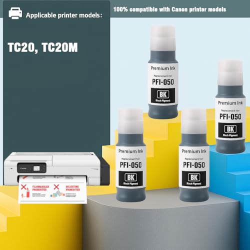 Image of KOSH PFI-050 Refill Ink Compatible for imagePROGRAF TC-20 TC-20M Ink Tank Printers
