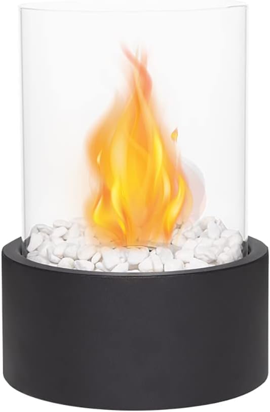 JHY DESIGNPortable Tabletop Fireplace, Tabletop Fire Pit, Fire Bowl Clean Burning Bio Ethanol Ventless Fireplace for Indoor Outdoor Patio Parties Events(Large)