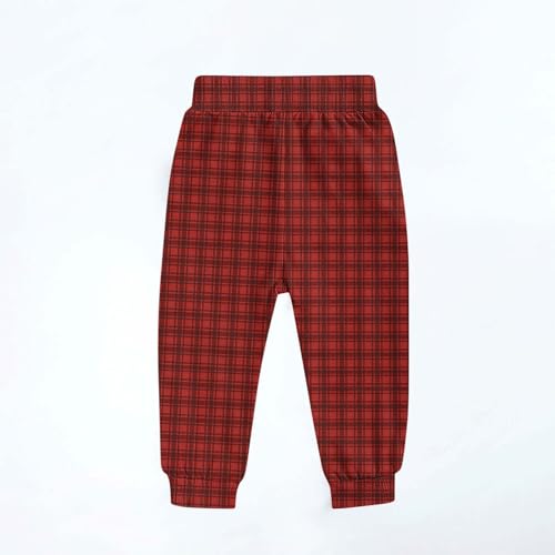 Girls Boys Plaid Pattern Christmas Joggers Sweatpants Loose Elastic Waist Athletic Track Pants with Pockets for 2-13 Years4
