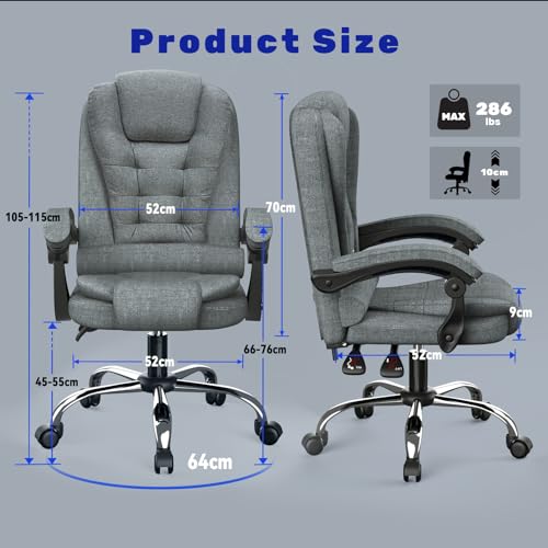 Rattantree Ergonomischer Bürostuhl, Schreibtischstuhl, PC Computerstuhl mit Gepolsterter Armlehne...