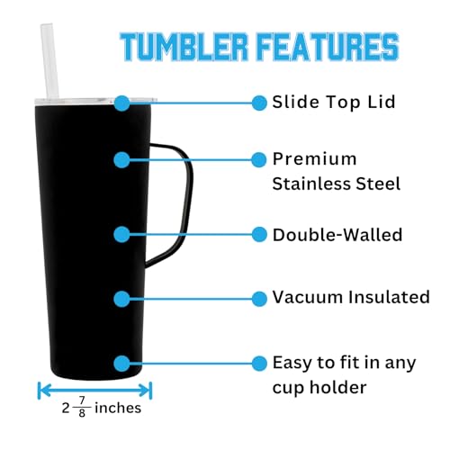 Vaso térmico negro para coche y oficina con asa resistente FSU 6