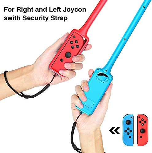 (2 Pack) GTAplam Golf Club Compatible with Nintendo Switch, Joy Con Controller Grip for Mario Golf, Golf Games Hand Grip Accessories for Super Rush - Red & Blue