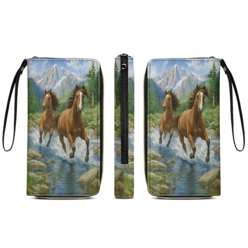 Horses Women's Wallet Wristlet Zipper Purse with Hand Strap Travel Credit Card Holder for Daily Use Gifts4