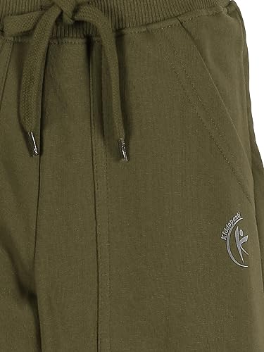 Image of KiddoPanti Boys Solid Fleece Track Pants | Cotton Poly Fleece Fabric | Ankle Length Bottom Rib | 2 Front Patch Pocket | Elastic Waist & Drawcord | Jogger Track Pants for Boys