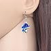 BONSNY Sweet Floral Acrylic Dangle Mushroom Earrings for Women Jewelry Gifts Novelty Funny Charms (Navy)
