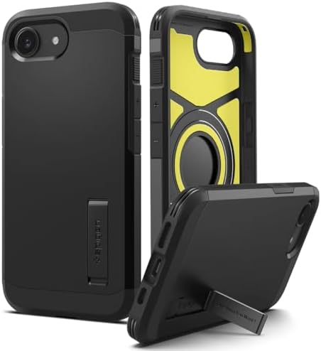 Spigen Tough Armor MagFit AI for iPhone 17e case and iPhone 16e cover MagSafe compatible - Black