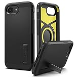 Spigen Tough Armor T MagFit Case with Stand for iPhone 17e / 16e, MagSafe Compatible Phone Cover [Built-in Kickstand] [Military-Grade Drop Protection] - Black