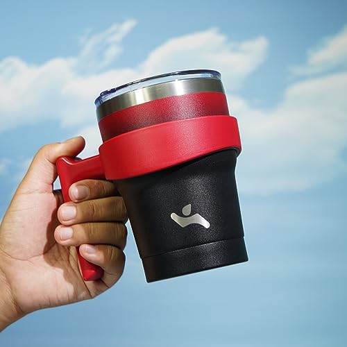 Image of Konokyo 10 oz Tumbler with Handle and Straw, Insulated Travel Mug