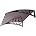 VIVOHOME Polycarbonate Window Door Awning Canopy Brown with Black Bracket 40 Inch x 40 Inch