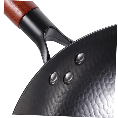 Wok tradicional PRETYZOOM con mango ergonómico de madera miniatura 7