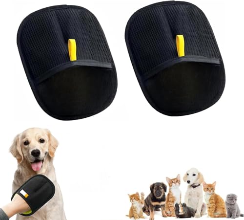 Pet Hair Remover Glove,Guanto per rimuovere i peli, spazzola per peli di gatto, magica riutilizzabile per peli, rullo con peli di animali, epilatore per divano, albero per gatti letto tappeto (2)