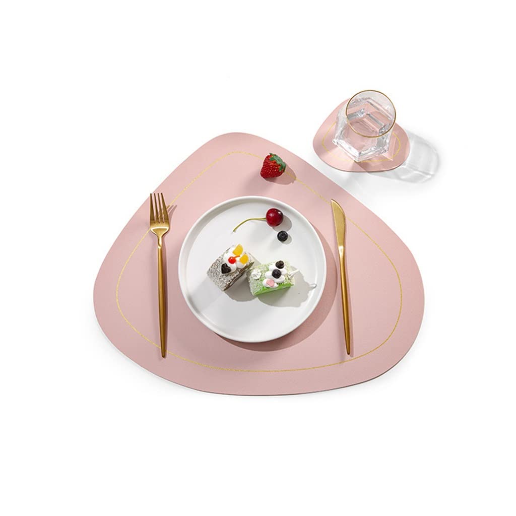 IANSHFKN Oval PU Leather Placemat Table Mat Home Hotel Western 6 Pcs Kitchen Accessorie