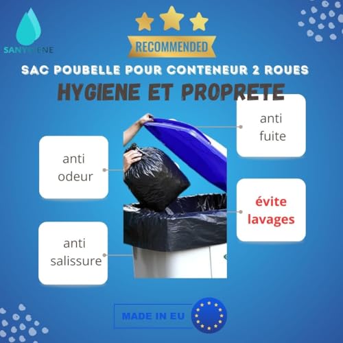 Sac poubelle 330l anti fuite et anti odeur avec epaisseur de 30 microns