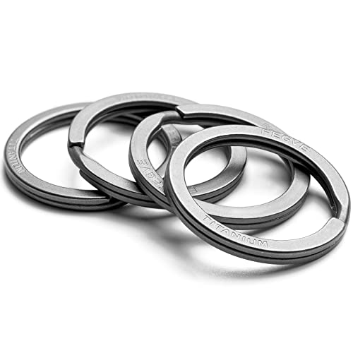 Image of FEGVE Titanium Key Chain Rings Split Rings 4 Pack - Durable, Lightweight and Corrosion-Resistant Keyrings for Home & Car Keys