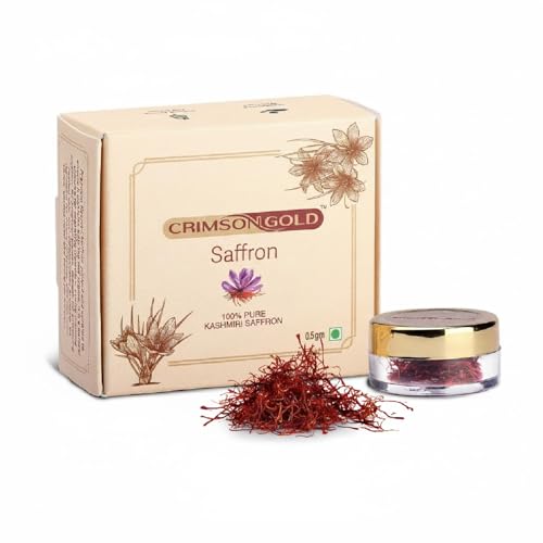 Image of Crimson Gold Kashmiri Mongra Saffron, 0.5g | Pure Kesar (Grade-1) for Rich Aroma & Colour | 100% Natural & Handpicked Saffron Original | ISO 3632 Tested | No Additives | Pack of 1