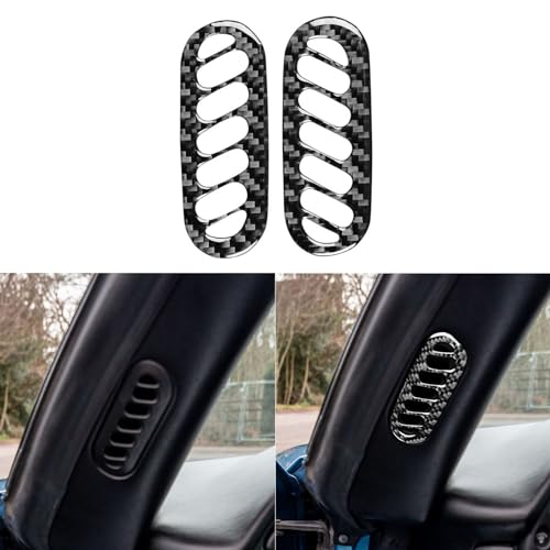 PJFUS Real Black Carbon Fiber Car Inner Door A-Pillar Position Air Vent AC Wind Outlet Frame Sticker Compatible with Chevrolet Corvette C5 1998 1999 2000 2001 2002 2003 2004 Auto Interior Accessories