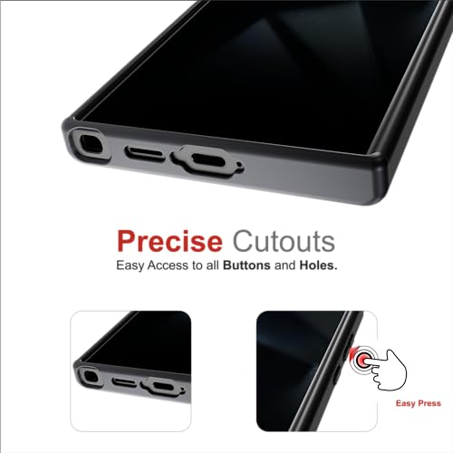 Image of Case for Samsung Galaxy S23 Ultra, [Anti-Yellowing Technology] [Military Grade Drop Protection] Shockproof Slim Hybrid Phone Case for Samsung Galaxy S24 Ultra 5G - Carbon Black