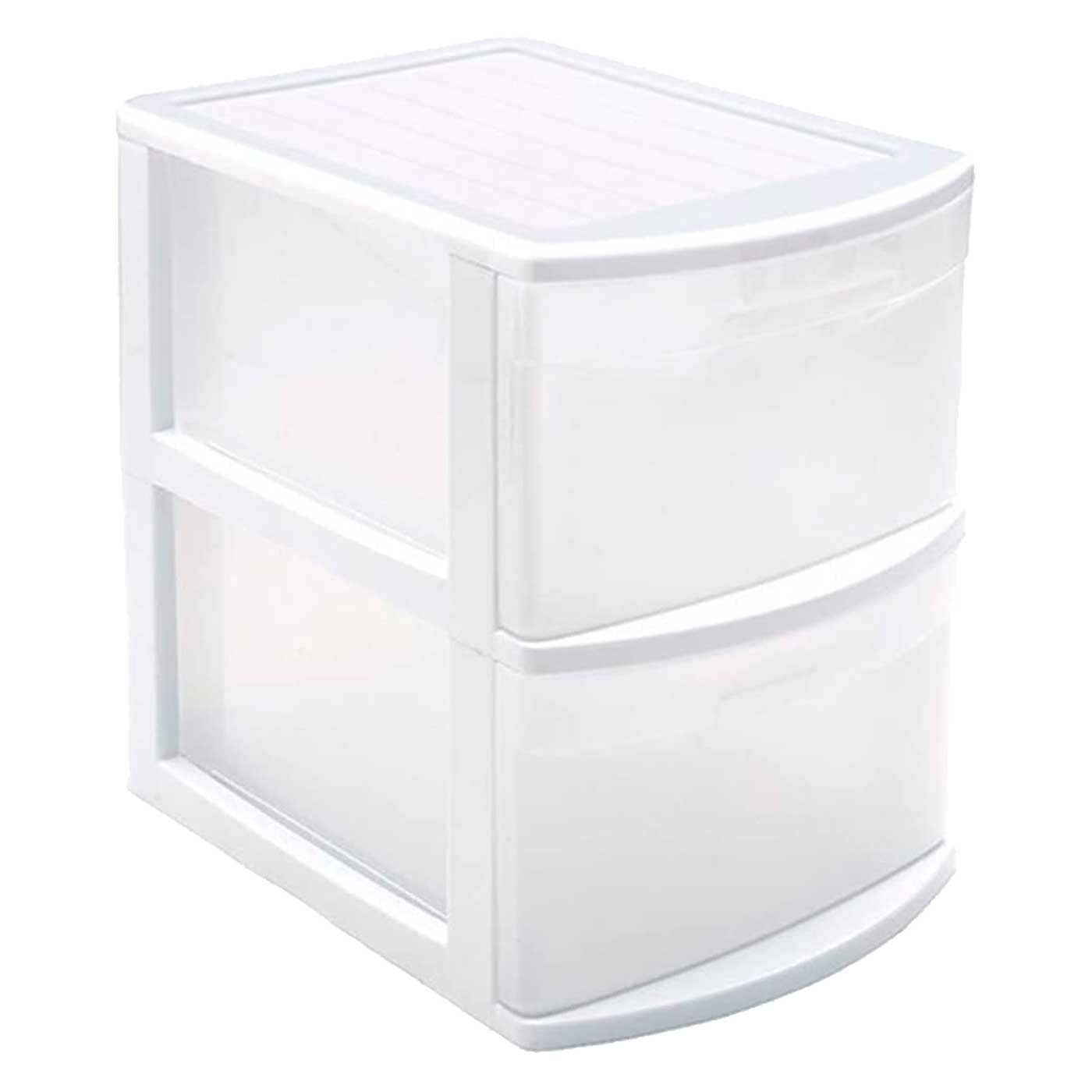 Acan Tradineur – Contenitore Tamesis Multiuso a 2 cassetti – Senza Ruote – Fabbricato in plastica – 40 x 28,5 x 39 cm – Colore Bianco