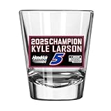 Logo Brands Kyle Larson 2025 Nascar Cup Champion 2oz Shot Glass - Commemorative Shot Glass - Officially Licensed Logo, Durable Glass, Great Gift For NASCAR Fans