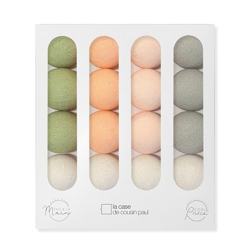 La Case de Cousin Paul - Guirnalda luminosa para habitación infantil (LED, con bolas tejidas)