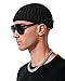 Black Fisherman Beanies for Men - Fashion Skull Cap Unisex Warm Knit Hat for Skiing Hiking Camping, Fishing Comfortable Cold Weather Gift for Him