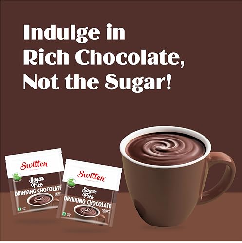 Image of Switten Sugar Free Drinking Chocolate - Pack of 10 (Each 25g) I Natural Stevia (Meethi Tulsi) leaves I Prepare Hot or Cold I Vegan I No Added Sugar