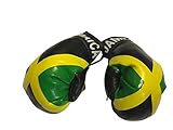 Flag Mini Small Boxing Gloves to Hang Over Car Automobile Mirror - Americas (Country: Jamaica-1)