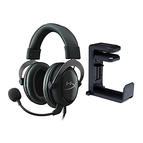 Kingston HyperX Cloud II Gaming Headset (Gunmetal Gray) with Knox Gear Headphone Mount Bundle (2 Items)