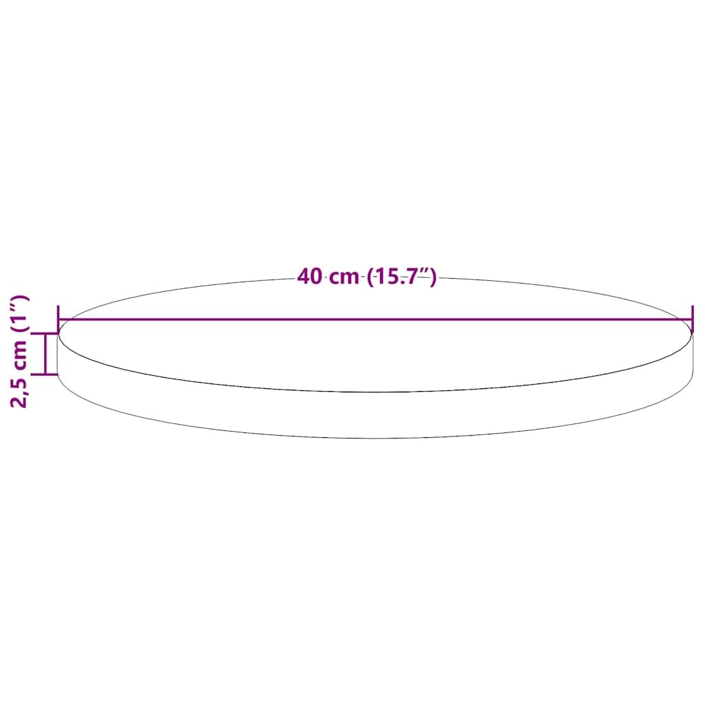 Massivholz Tischplatte Ø40 cm 2,5 cm Dicke runde Holzplatte für Esszimmer Küche Möbelbau robust langlebig
