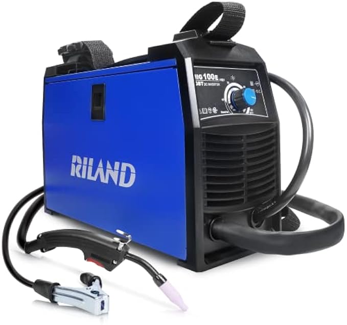 RILAND MIG Welder, MIG Welding Machine, Automatic Wire Feed Welder, Flux Cored Welding Machine with DIY Home Portable Welder Accessories 110/115/120V-MIG 100E (MIG 100E)