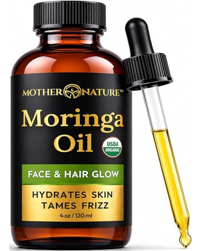 MNO Organic Moringa Oil Glow Serum & Frizz Control for Hair & Skin