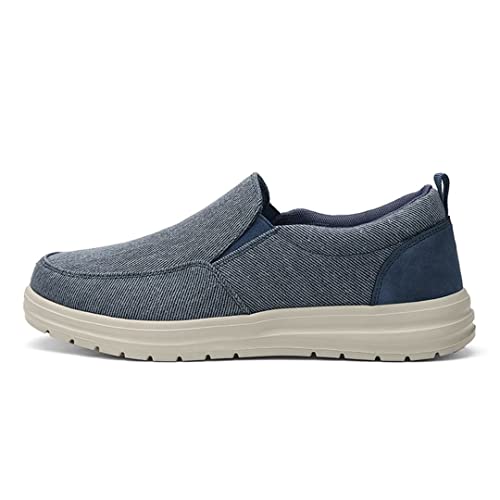 Jakcuz Men's Casual Slip on Loafers Cushion Lightweight Canvas Breathable Walking Driving Shoes2