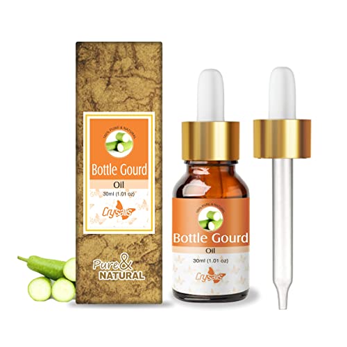 Image of Crysalis Bottle Gourd (Lagenaria Siceraria) Oil|100% Pure & Natural Undiluted Essential Oil Organic Standard For Skin & Hair Care|Therapeutic Grade Oil, Reduces Hair Frizziness - 30ML With Dropper