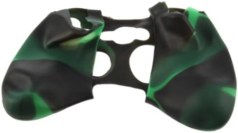 DETL Army Camouflage Silicone Cover Case Skin for Xbox 360 Wireless Controller (green+black)