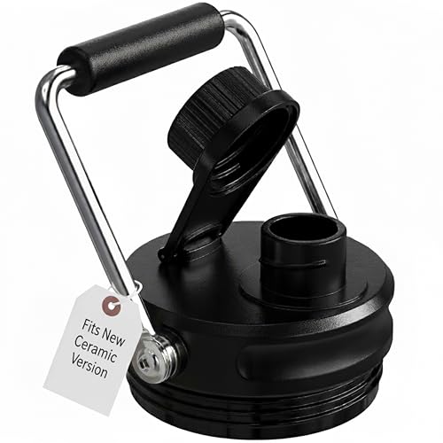Jmoe USA Improved Jug Lid for RTIC Half Gallon and One Gallon Jugs | Replacement Lid With Upgraded Features Better Cap Rubber Grip Steel Handle | Made of BPA Free Plastic (Fits Ceramic Version)