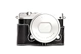 Handmade Genuine Real Leather Half Camera Case Bag Cover for Nikon J5 Black Color